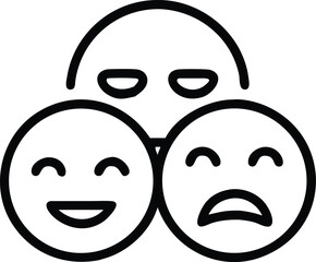 Single flat design emoji icon happy facial expression