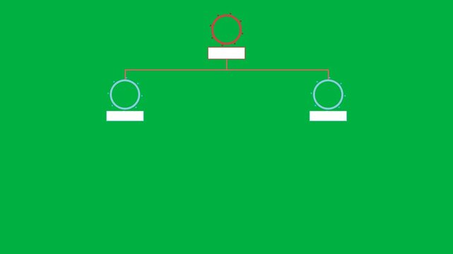 animated four level business hierarchy infographic, animation footage video isolated on green background with alpha channel(transparent).