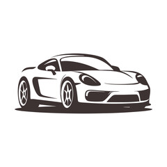 Minimalist Automotive Modern Sports Car Vector Logo.