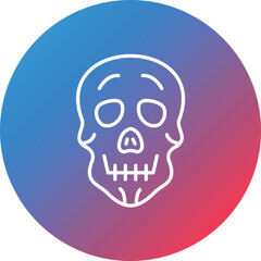 Skull Line Gradient Circle Background Icon