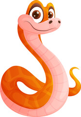 Fototapeta premium Cute Snake Cartoon Character Illustration on Isolated White Background.