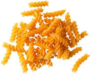 fusilli pasta isolated on transparent background