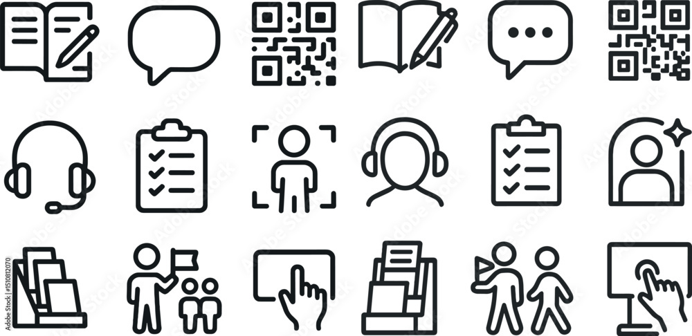 Poster minimalist icons for communication and digital interaction design