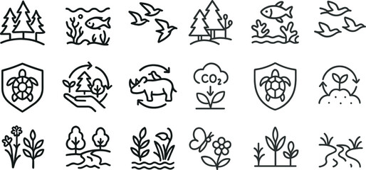 Fototapeta premium Eco-friendly symbols highlighting wildlife and conservation concepts