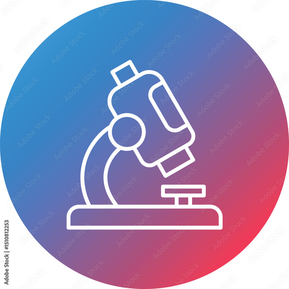 Poster miscroscope line gradient circle background icon