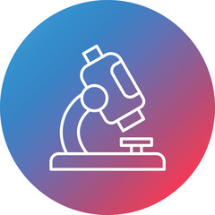 Miscroscope Line Gradient Circle Background Icon