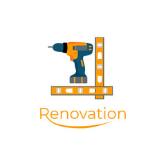 The design of the builder's logo. Logo for home renovation modern design, logo with screwdriver for renovation.Vector illustration.