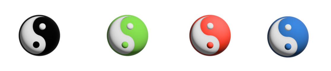 Yin Yang lIllustration 3d