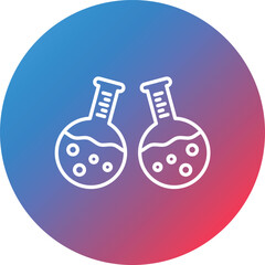 Flasks Line Gradient Circle Background Icon
