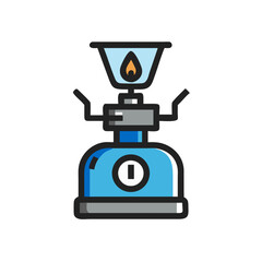 Fototapeta premium Camping, outdoor adventure Vector eco-tourism, tent, backpack, campfire, compass, kayak, hiking, travel, wilderness exploration silhouette illustration.