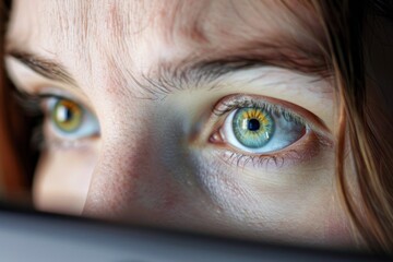 a person whose eyes are visibly strained or tired from too much screen use