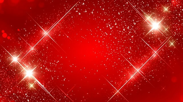 Red festive background with sparkling lights