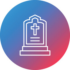 Obraz premium Tomb Line Gradient Circle Background Icon