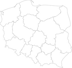 Outline Map of Poland 