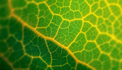 Exploring the intricate patterns of green leaf veins during a bright afternoon