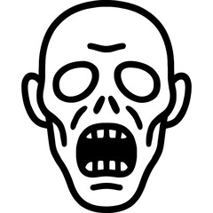 Fototapeta premium Clean line art of a spooky ghoul face