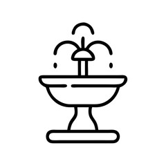 Water fountain line icon, isolated on white background.