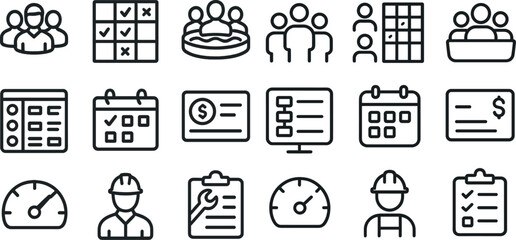 Business and planning icons for management and organization design