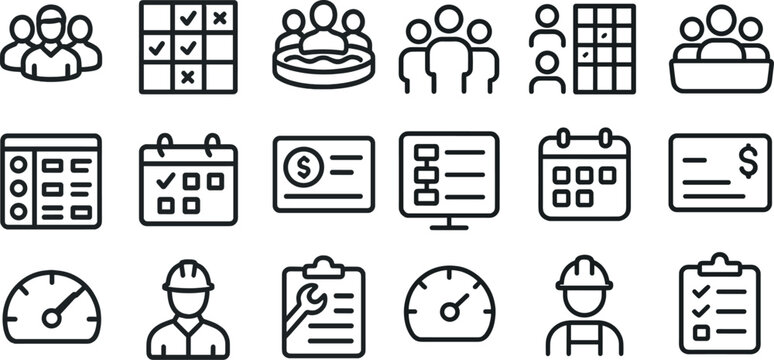Business and planning icons for management and organization design