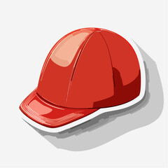 Fototapeta premium Red Baseball Cap Illustration on White Background