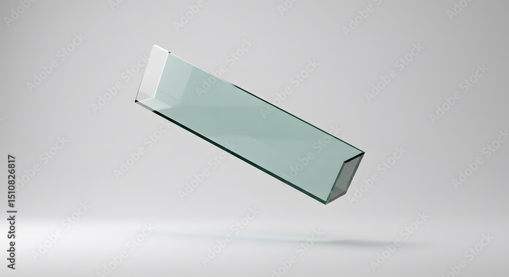 Poster floating glass rectangular prism: a study in minimalist design and transparency