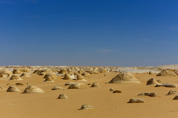 The strange rock formations of the Old White Desert, Egypt