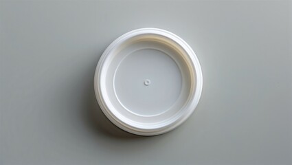 Plastic lid ring for tub container, smooth and plain, centered top-down