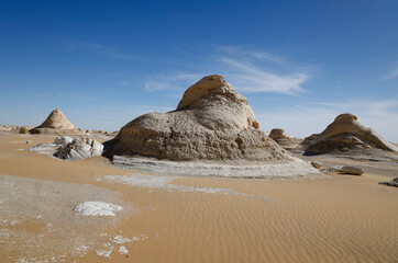 The strange rock formations of the Old White Desert, Egypt