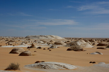 The strange rock formations of the Old White Desert, Egypt