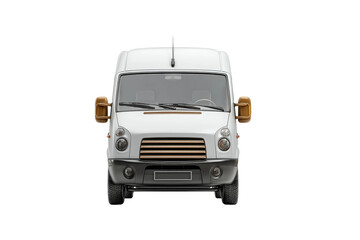 PNG Front view of white cargo van isolated on black background