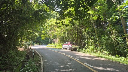 Obraz premium car parked near the road