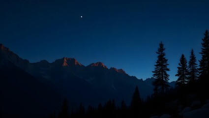 Majestic mountain silhouettes at twilight an unforgettable serene landscape