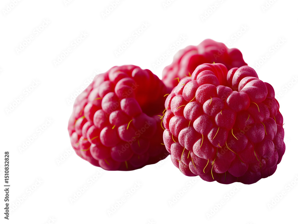 Aufkleber raspberry isolated png. raspberries on transparent background. whole two raspberries with transparen