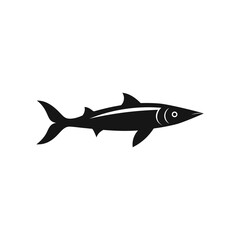 Obraz premium a clean minimalist vector of barracuda fish on white background.eps
