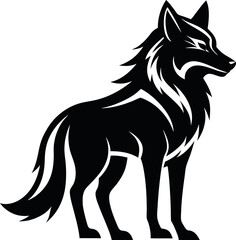 Fototapeta premium Wolf Silhouette Vector Logo – Animal Illustration