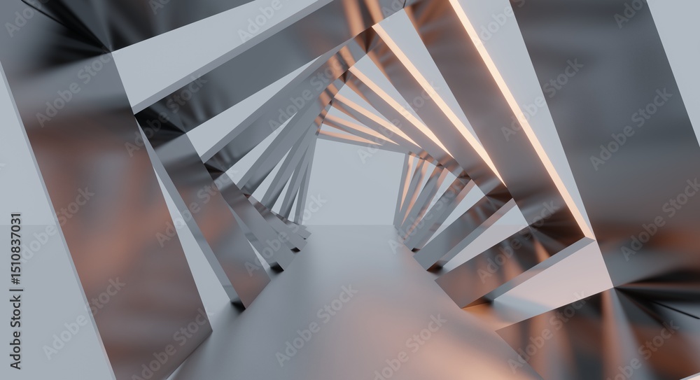 Aufkleber abstract architecture background geometric shapes in design interior 3d render