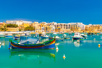 Fishing boats in Birzebbuga, a small Maltese town