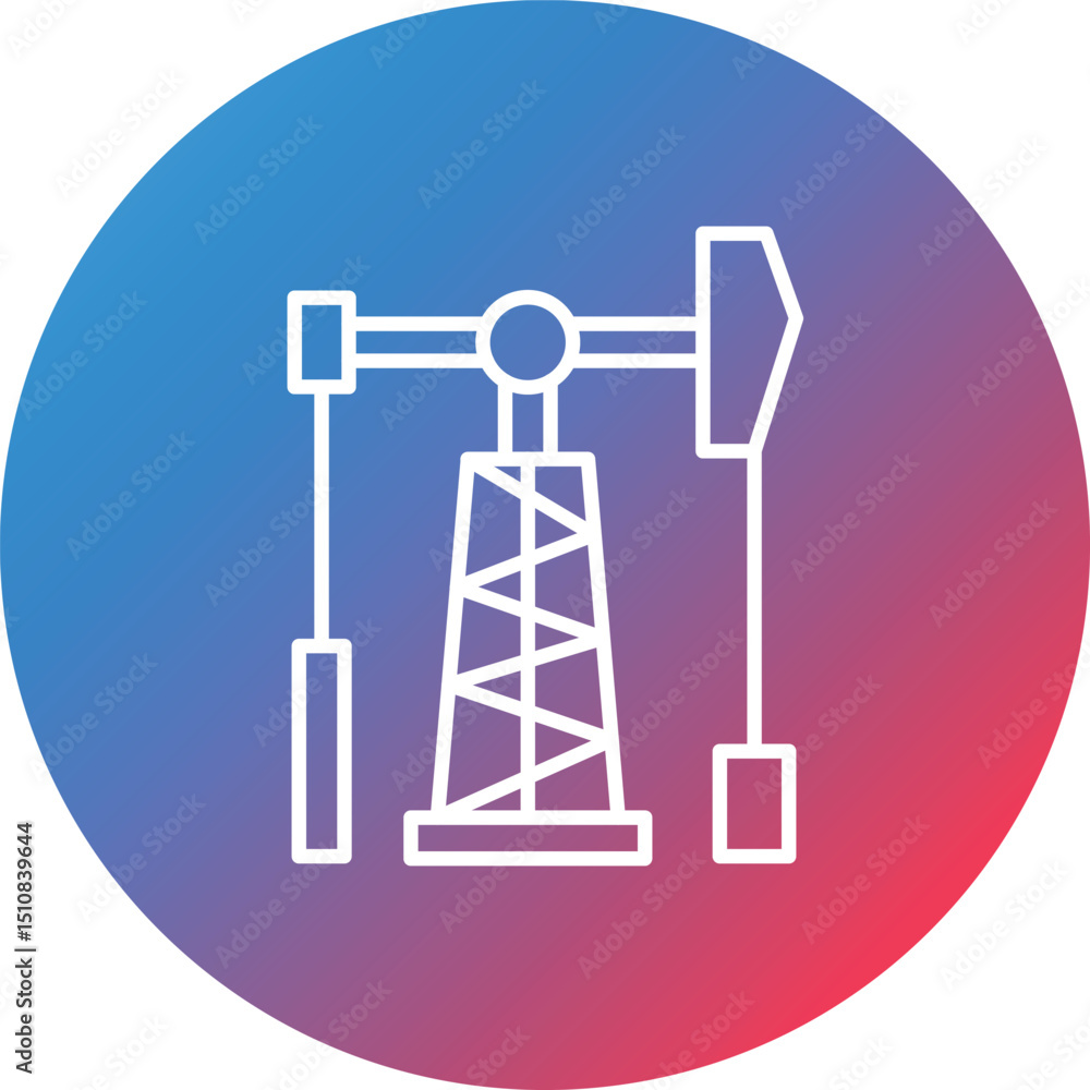 Poster derrick line gradient circle background icon