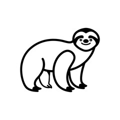 Vector illustration of Sloth line art illustration 