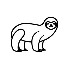 Vector illustration of Sloth line art illustration 