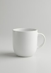 Fototapeta premium White Ceramic Mug on a Light Gray Background - Minimalist Design