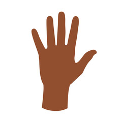 Simple Brown Hand Illustration on White Background for Design Elements