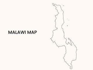 Obraz premium Map of Malawi, Malawi Map Vector Illustration.