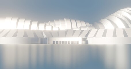 Futuristic architecture background 3d render