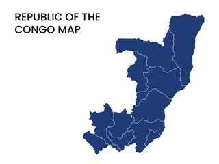 Map of Republic of the Congo, Republic of the Congo Map Vector Illustration. Republic of the Congo