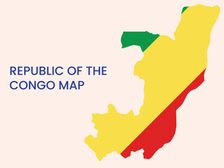 Map of Republic of the Congo, Republic of the Congo Map Vector Illustration. Republic of the Congo