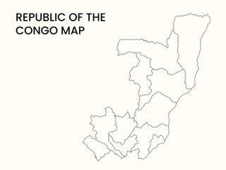 Map of Republic of the Congo, Republic of the Congo Map Vector Illustration. Republic of the Congo