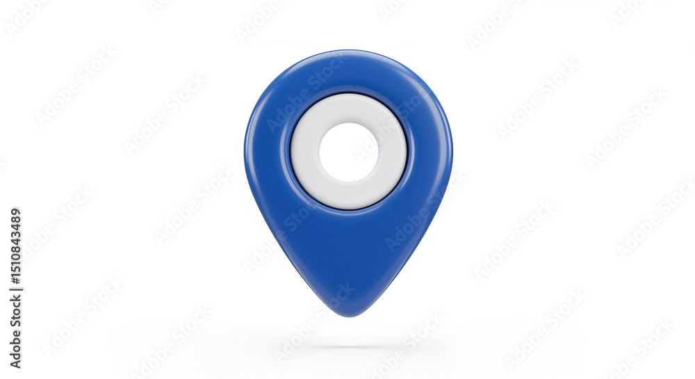 Aufkleber blue map pointer showing location on white background
