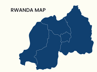 Map of Rwanda, Rwanda Map Vector Illustration.