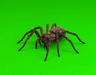 Large spider on green